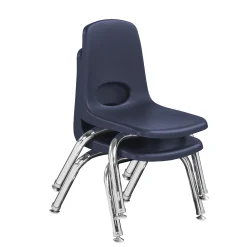 10" Navy Stack Chairs | Set of 2 | Durable Classroom Seating