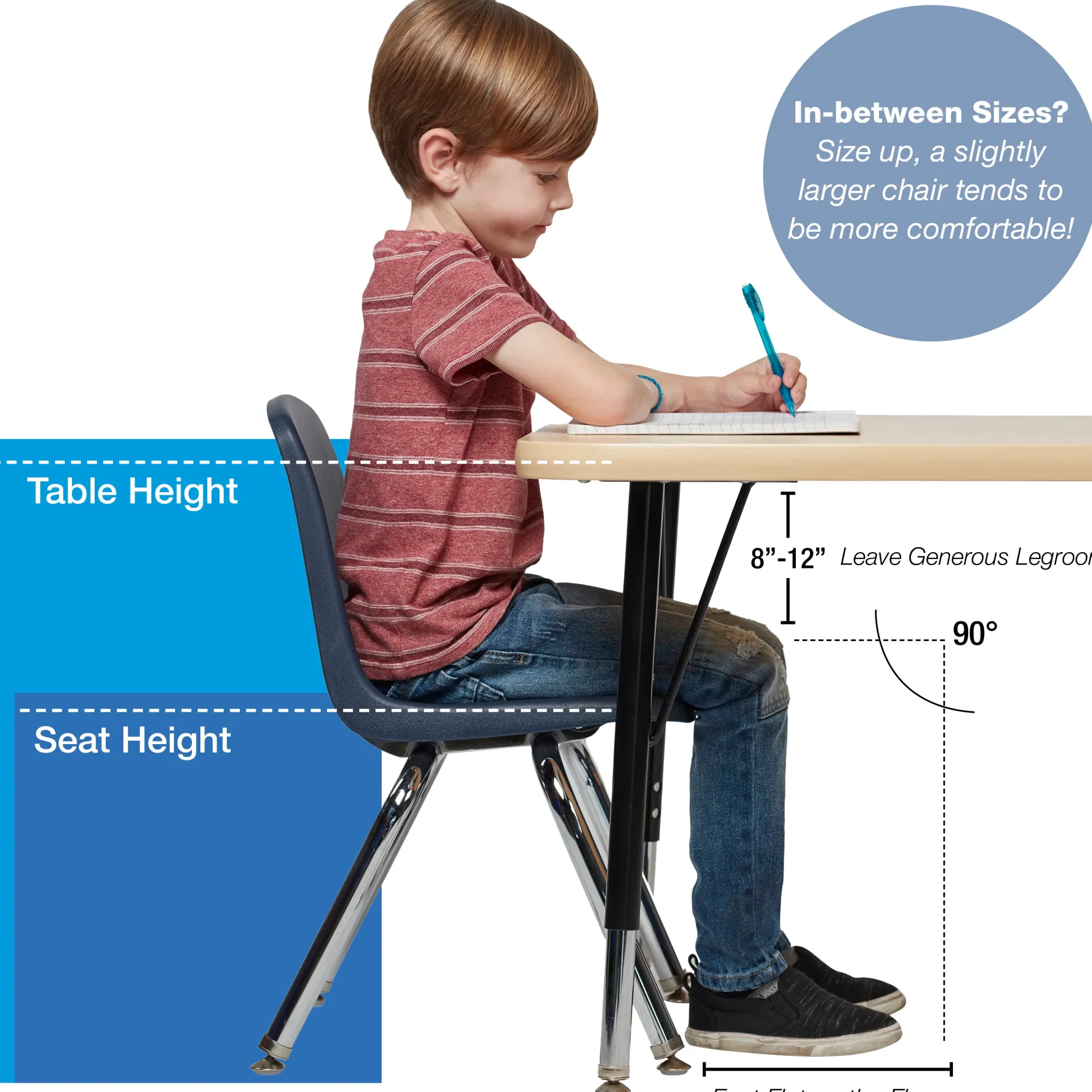 10" Navy Stack Chairs | Set of 2 | Durable Classroom Seating