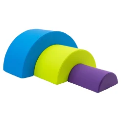 Nested Rainbow Arches | 3-Piece Foam Climber, Crawl-Through & Rocker Playset