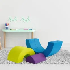 Nested Rainbow Arches | 3-Piece Foam Climber, Crawl-Through & Rocker Playset