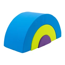Nested Rainbow Arches | 3-Piece Foam Climber, Crawl-Through & Rocker Playset