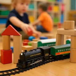 North Pole Express Electric Train Set for Preschool STEM Play
