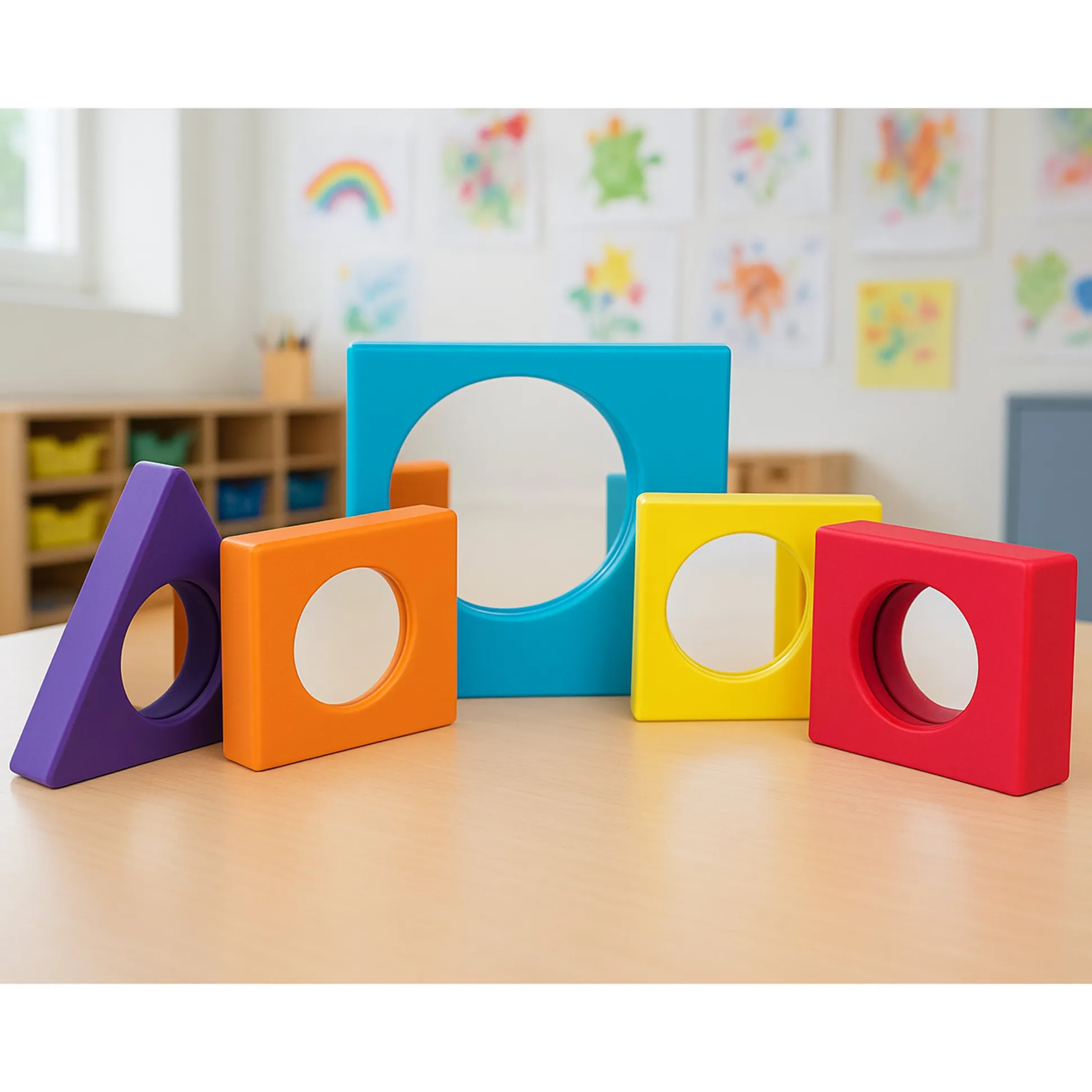 Observation Mirrors Set | 5 Piece Set of Colorful Child-Friendly Mirrors