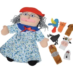 Old Lady Who Swallowed a Fly Storytelling Doll & Animal Finger Puppet Set*