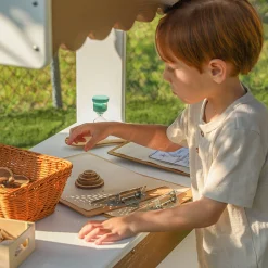 outdoorED™ Market Stand | Weather-Resistant Outdoor Pretend Play Stand with Awning & Storage Shelf