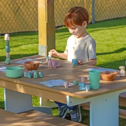 outdoorED™ Table And Two Benches Set | Weather-Resistant Outdoor Classroom Seating & Activity Table