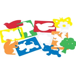 Outdoor-Themed Plastic Art Stencils Set | 6-Piece Washable Drawing Templates