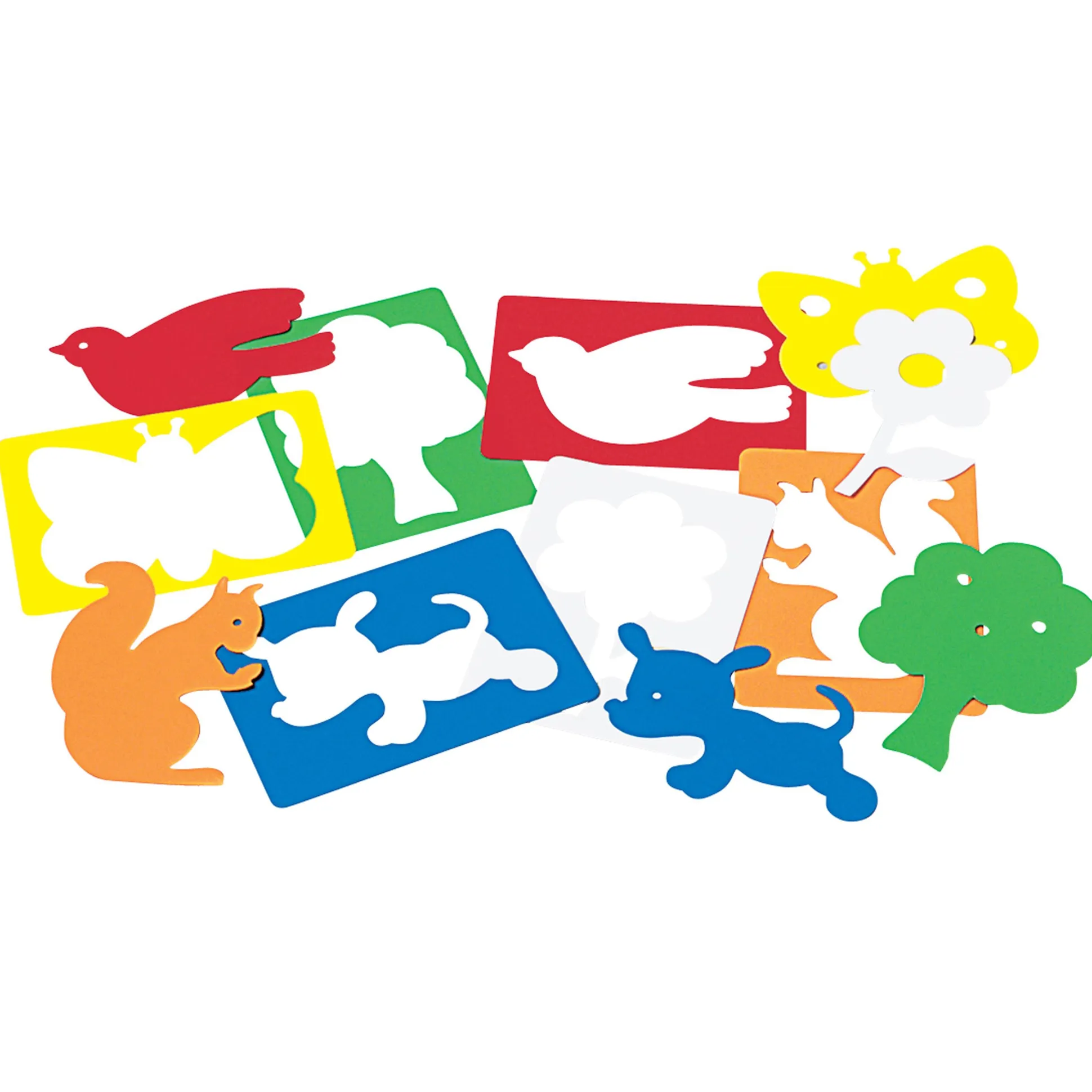Outdoor-Themed Plastic Art Stencils Set | 6-Piece Washable Drawing Templates