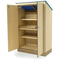 Outdoor Upright Lockable Storage Cabinet | Recycled Plastic Organizer with Adjustable Shelves