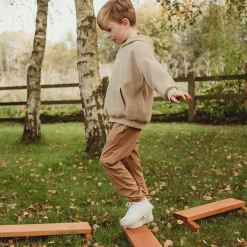 Outdoor Wooden Balance Boards | 8-Piece Eucalyptus Balance Beam Set