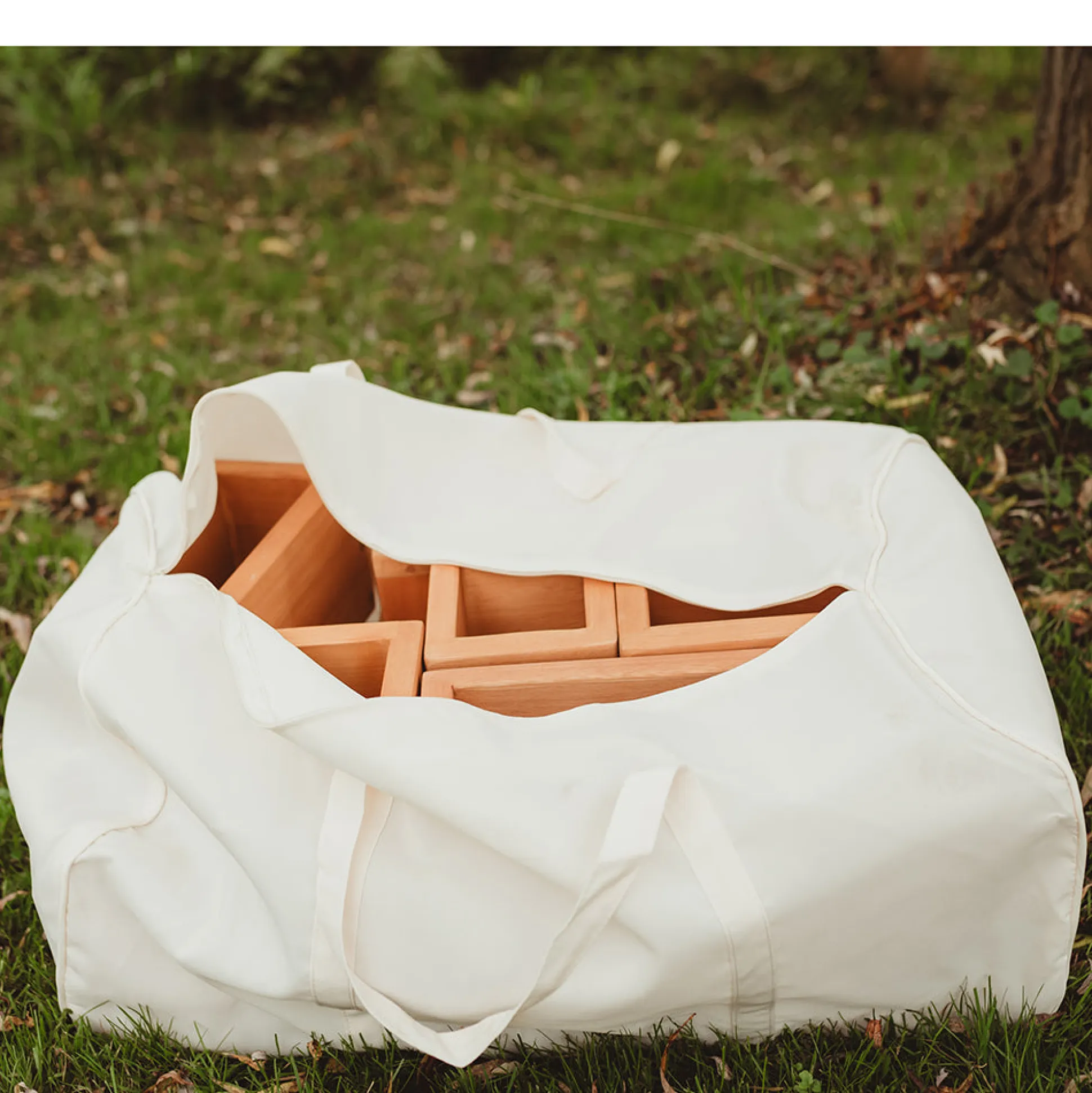 Outdoor Wooden Hollow Blocks | 24-Piece Eucalyptus Building Set