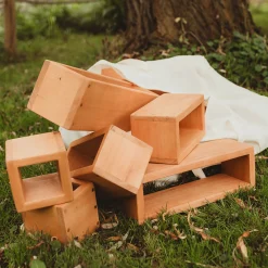 Outdoor Wooden Hollow Blocks | 24-Piece Eucalyptus Building Set