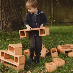 Outdoor Wooden Hollow Blocks | 24-Piece Eucalyptus Building Set