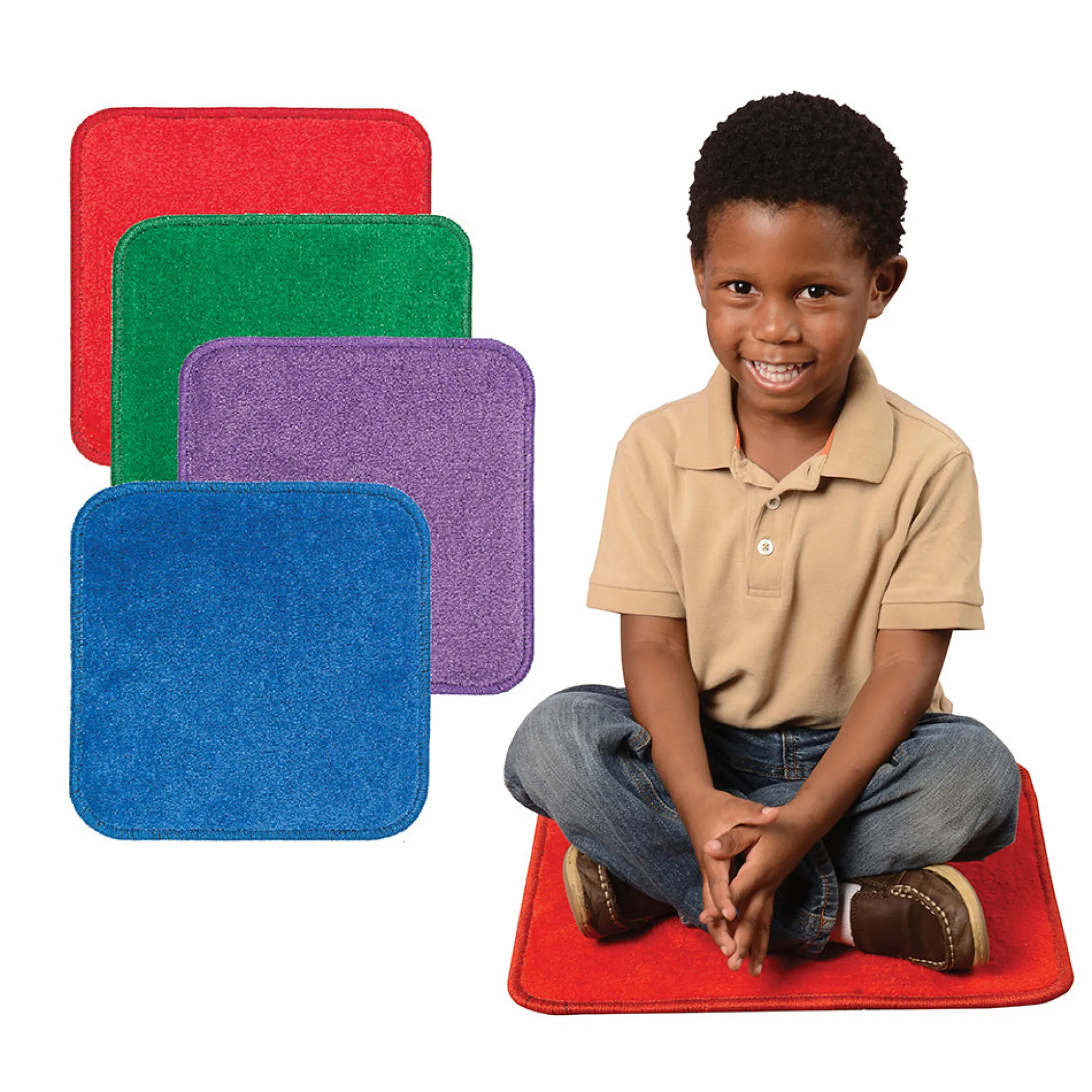 Oversized Classroom Carpet Squares | Jumbo 24-Piece Set with Stow-N-Go Tote