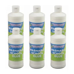 16 oz. Washable White School Glue Bundle | Set of 6 Non-Toxic Craft Glue Bottles