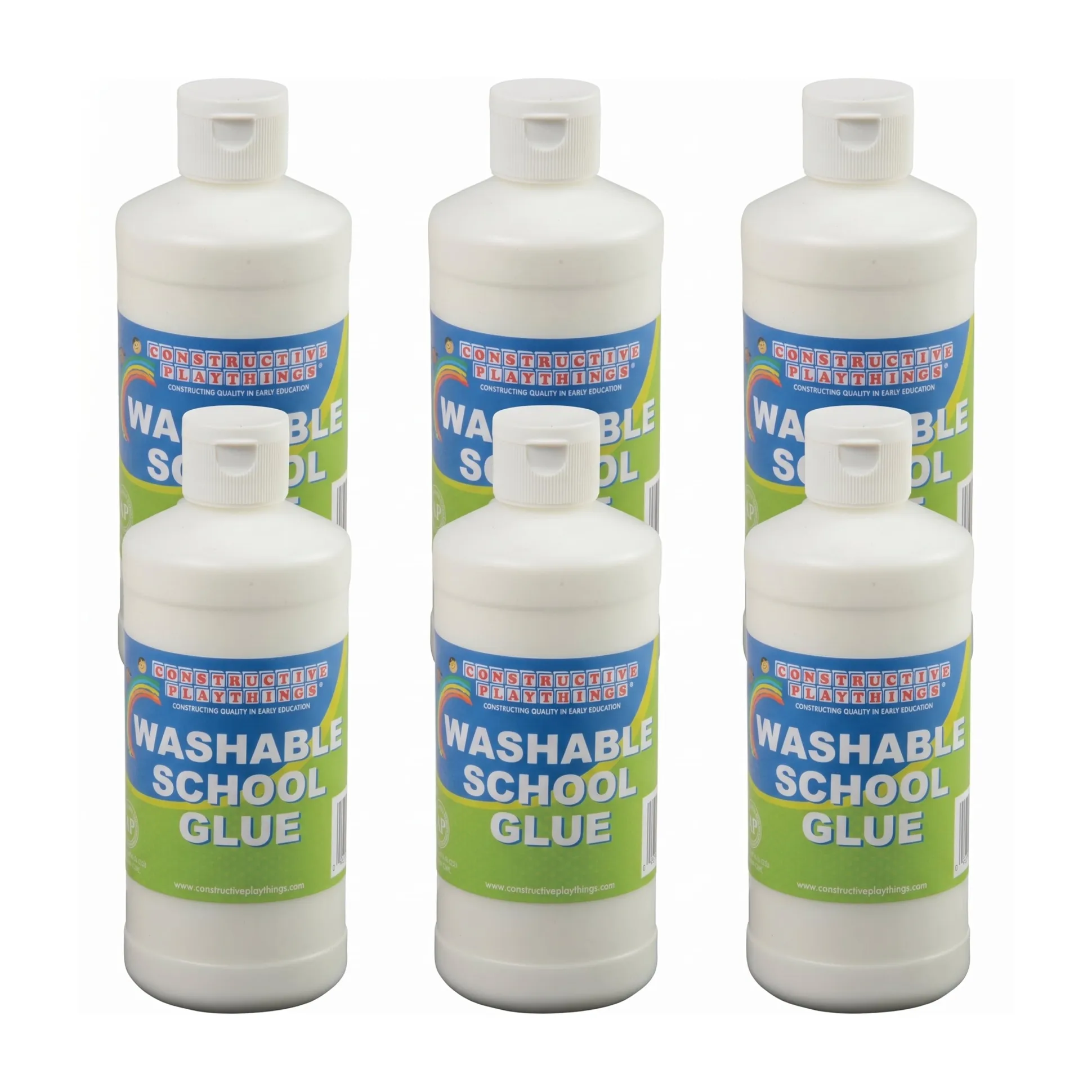 16 oz. Washable White School Glue Bundle | Set of 6 Non-Toxic Craft Glue Bottles