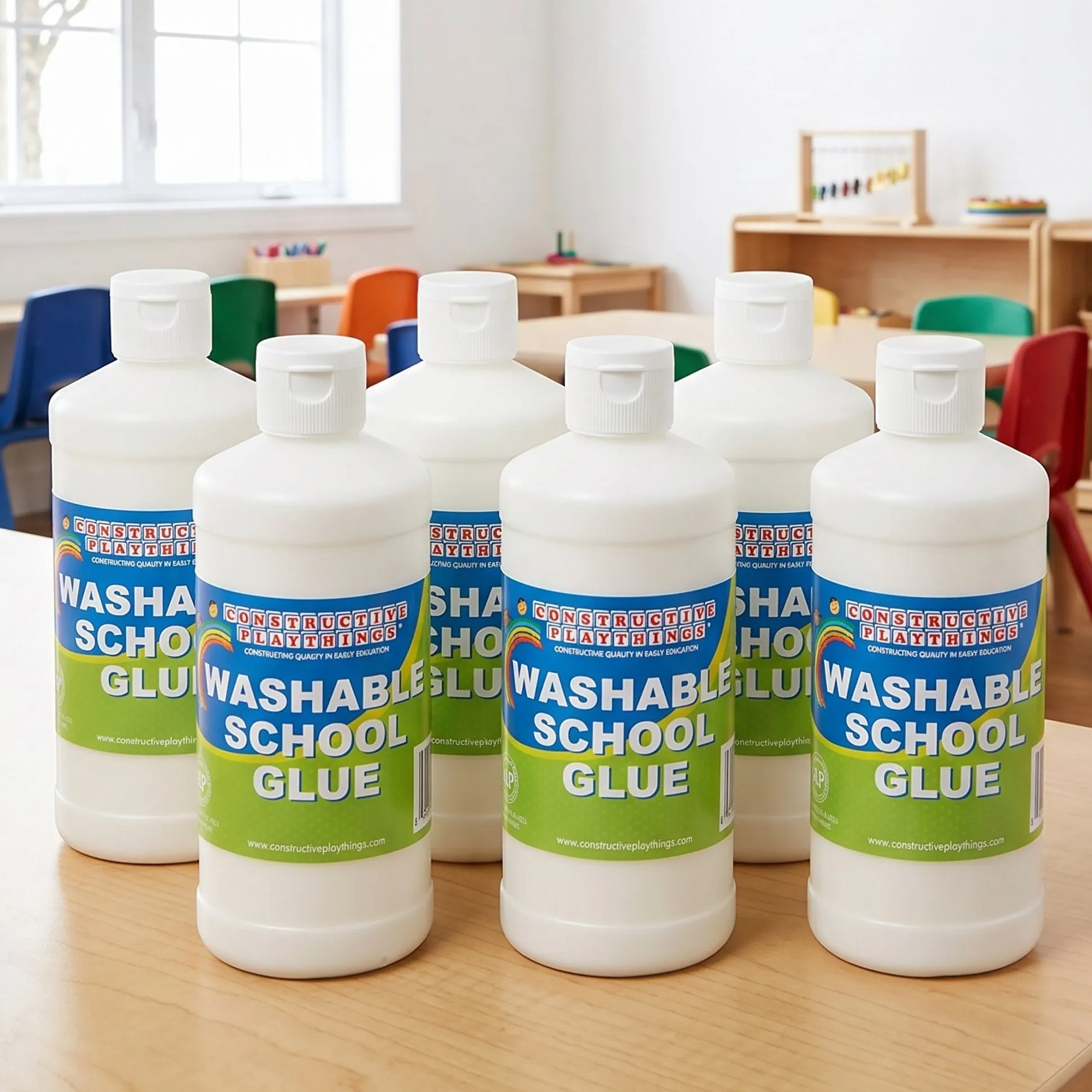 16 oz. Washable White School Glue Bundle | Set of 6 Non-Toxic Craft Glue Bottles