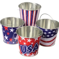 Patriotic Metal Buckets – Set of 12