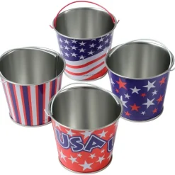 Patriotic Metal Buckets – Set of 12