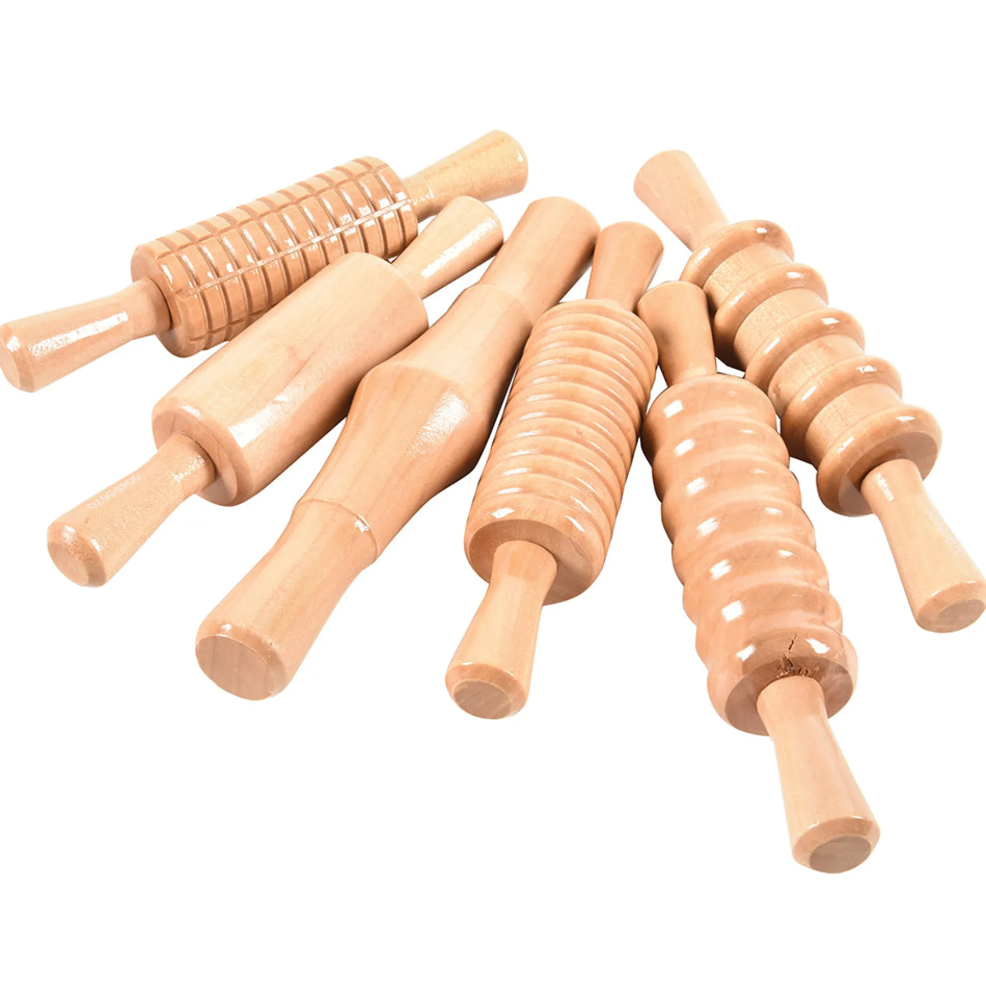 Patterned Wooden Clay Rollers | Set of 6 Sensory & Art Rolling Pins