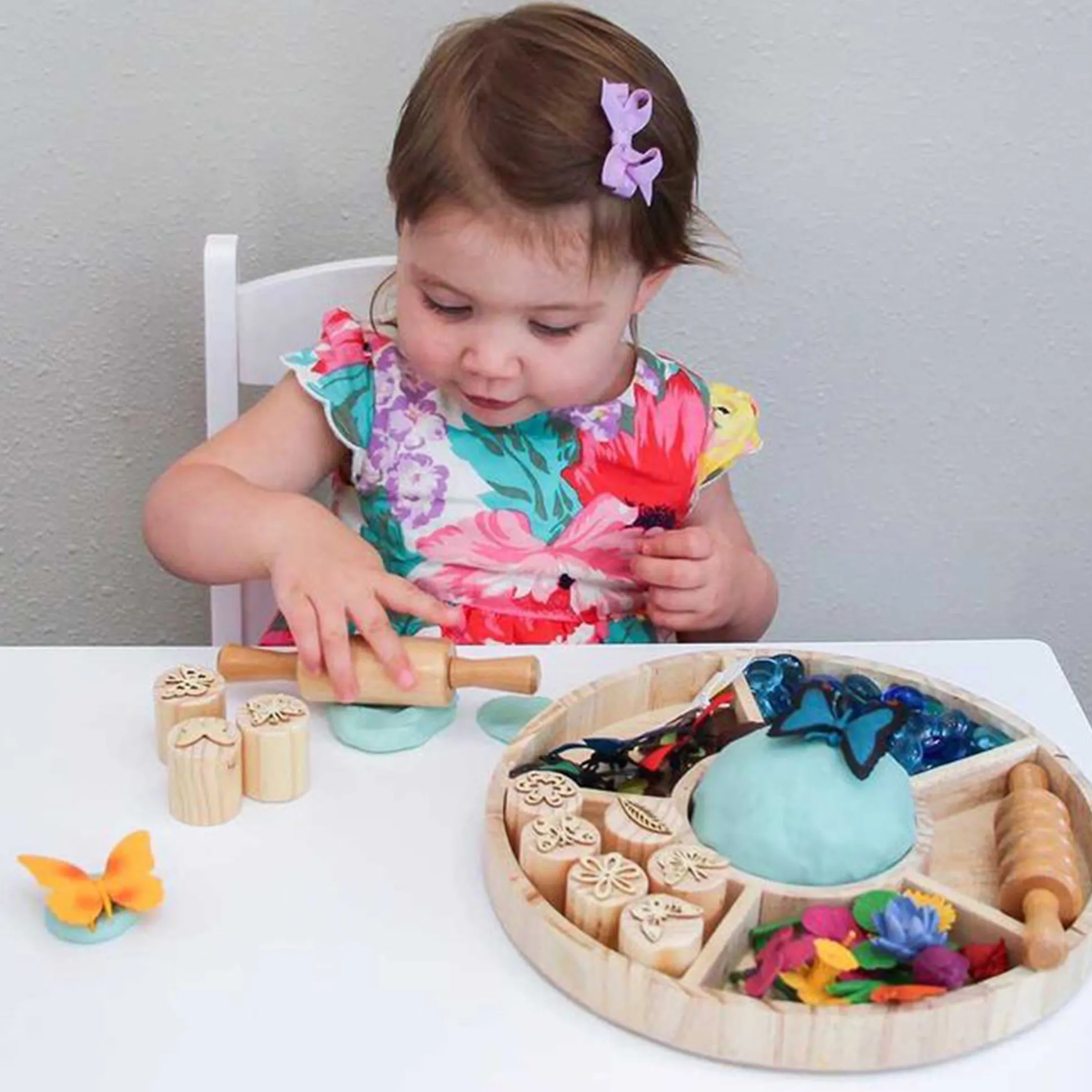 Patterned Wooden Clay Rollers | Set of 6 Sensory & Art Rolling Pins