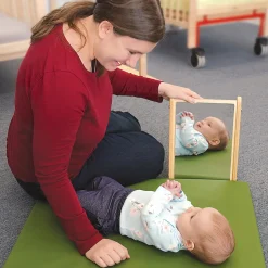 Peek-A-Boo Angled Mirror with Eco-Friendly Wooden Stand