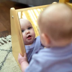 Peek-A-Boo Angled Mirror with Eco-Friendly Wooden Stand