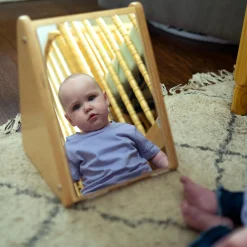 Peek-A-Boo Angled Mirror with Eco-Friendly Wooden Stand