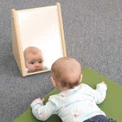 Peek-A-Boo Angled Mirror with Eco-Friendly Wooden Stand