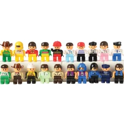 People Figurines for Preschool Building Bricks | 20-Piece Posable Community Helper Set
