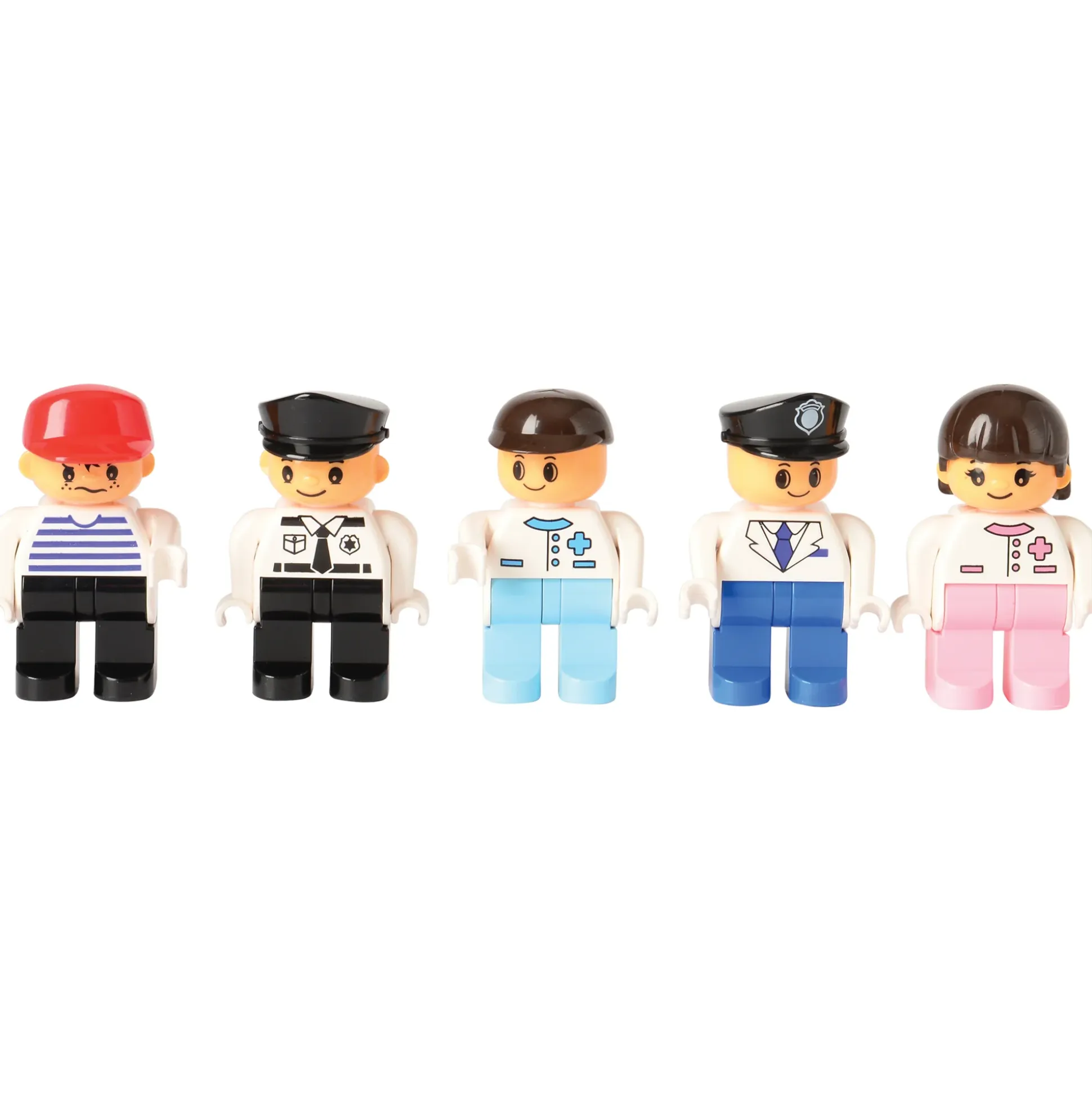 People Figurines for Preschool Building Bricks | 20-Piece Posable Community Helper Set