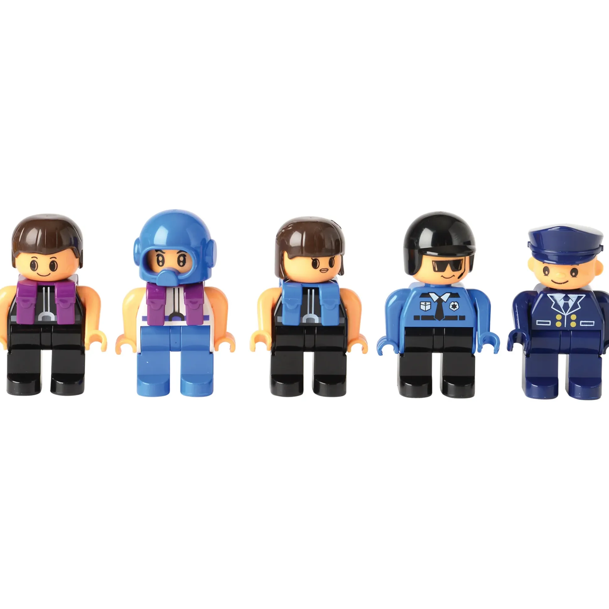 People Figurines for Preschool Building Bricks | 20-Piece Posable Community Helper Set