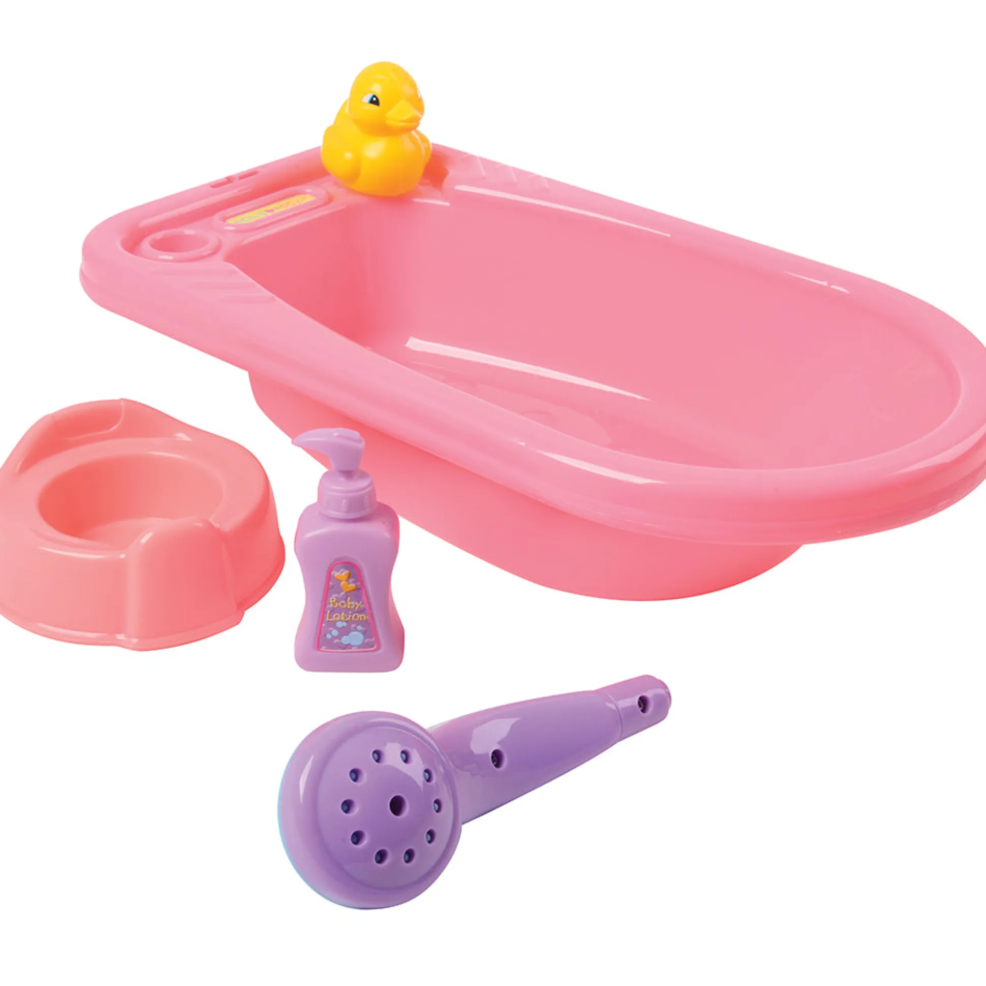21-Piece Baby Doll Care Set | Bathtub, Bottles, Rattles, Food & More
