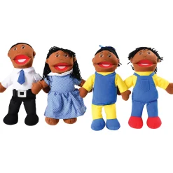 16-Piece Diverse Family Puppet Set | Full-Bodied Open Mouth Puppets