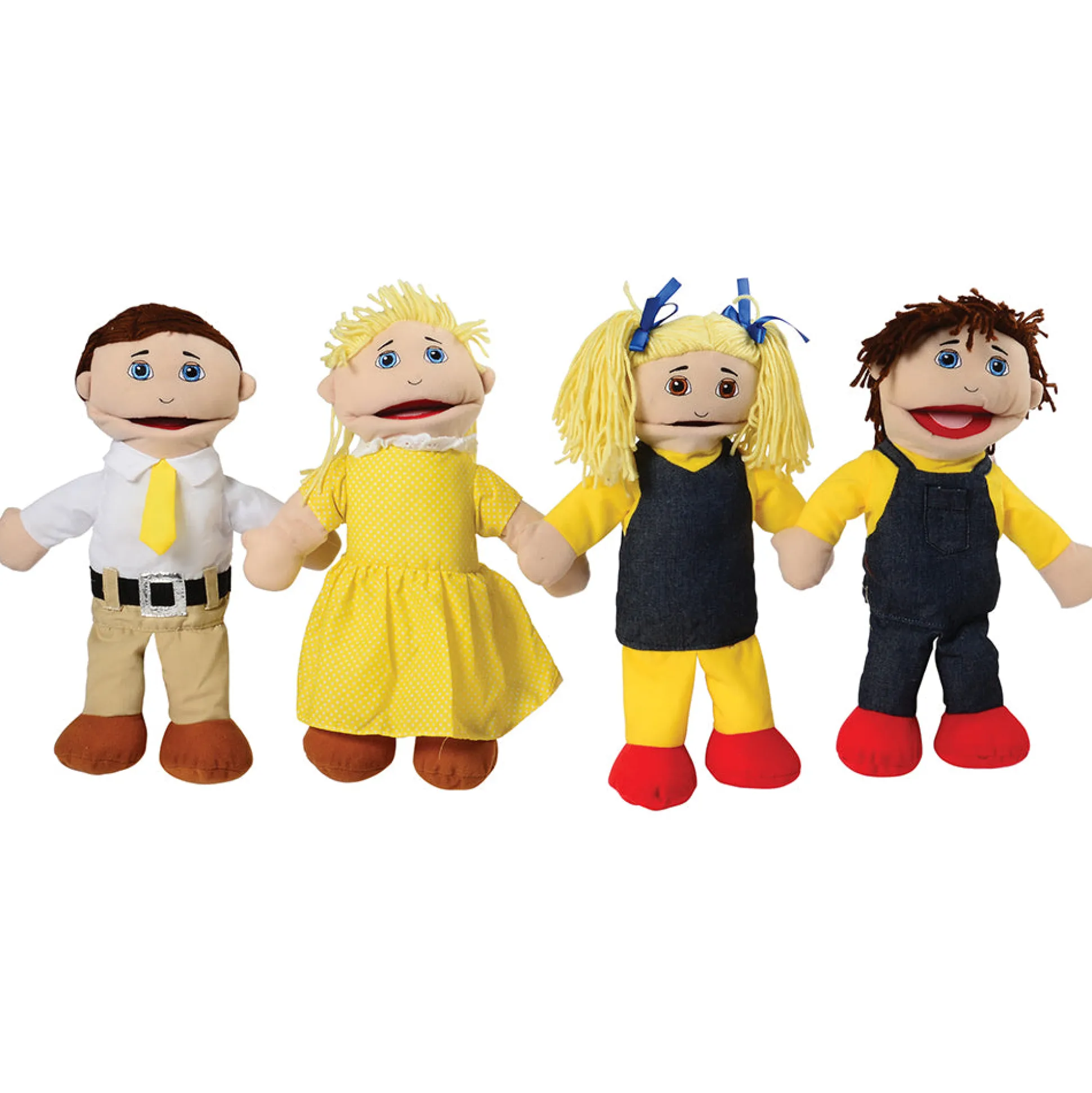 16-Piece Diverse Family Puppet Set | Full-Bodied Open Mouth Puppets