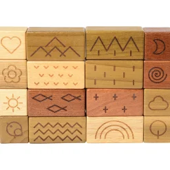 46-Piece Earth, Wind, and Water Nature-Themed Wooden Block Set