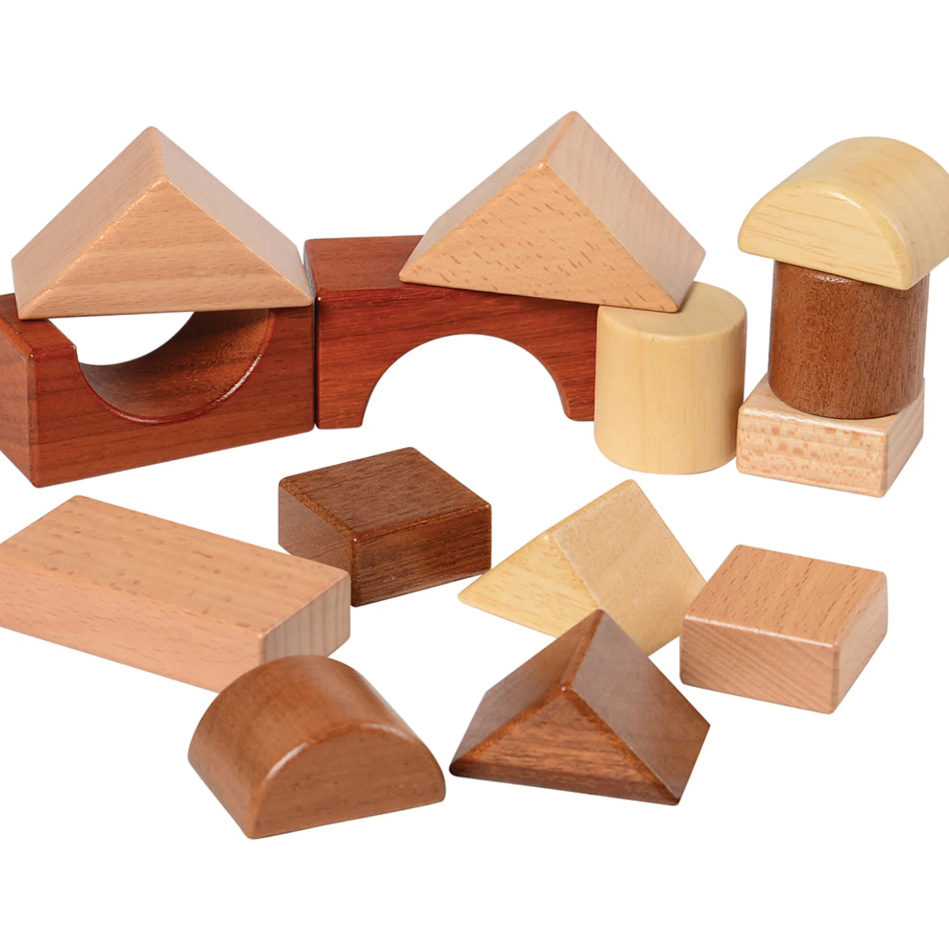 46-Piece Earth, Wind, and Water Nature-Themed Wooden Block Set