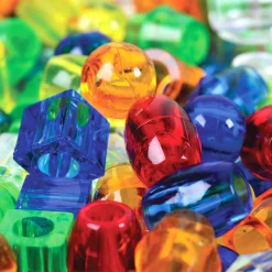 258-Piece Giant Transparent String Beads Set | 250 Light Table Lacing Beads with 8 Tipped Laces
