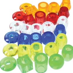 258-Piece Giant Transparent String Beads Set | 250 Light Table Lacing Beads with 8 Tipped Laces
