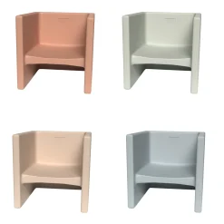 4-Piece 3-in-1 Adjustable Toddler Cube Chair Set | Elements Collection in Fog Blue, Sand, Coastal Green & Clay