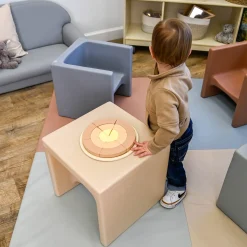 4-Piece 3-in-1 Adjustable Toddler Cube Chair Set | Elements Collection in Fog Blue, Sand, Coastal Green & Clay