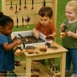 13-Piece Kids' Copper Plastic Cooking Play Set | Realistic Pretend Play Cookware