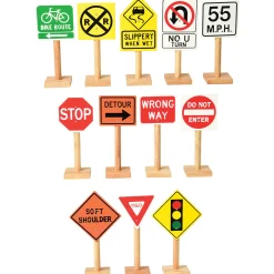 12-Piece Large Wooden International Traffic Sign Set | 11