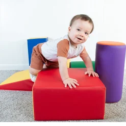 5 Piece Lightweight Vinyl Soft Play Forms | Toddler Cushioned Climbing & Crawling Shapes
