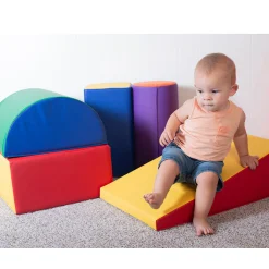 5 Piece Lightweight Vinyl Soft Play Forms | Toddler Cushioned Climbing & Crawling Shapes