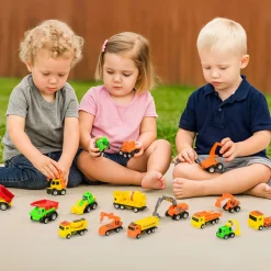 12-Piece Mini Construction Vehicle Set – Trucks for indoor/Outdoor Play