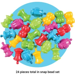 24-Piece Snap Bead Set | Easy Snap & Sort Toy for Toddlers