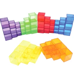 54-Piece Translucent Cube Blocks Set | Light Table STEM Building Manipulatives