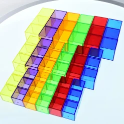 54-Piece Translucent Cube Blocks Set | Light Table STEM Building Manipulatives