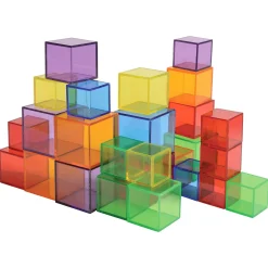 54-Piece Translucent Cube Blocks Set | Light Table STEM Building Manipulatives